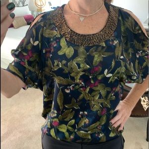 Cold Shoulder Silk Shirt